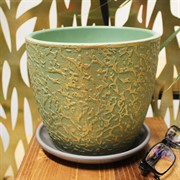 Горшок Муар 2,2л зелёный бутон №3 - фото 67603