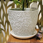 Горшок Орнамент 2,2л светло-серый бутон №3 - фото 67611