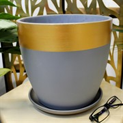 Горшок Голдэн 7,8л серый бутон №6 - фото 67649