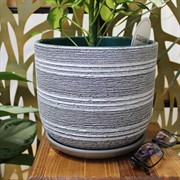 Горшок Лофт 2,9л серо-белый бук №3 - фото 67683