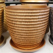 Горшок Плиссе 13л бронза бутон №7 - фото 67702