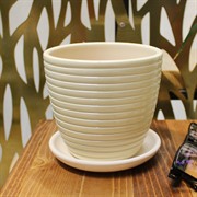 Горшок Спираль 0,7л бежевый крокус №1 - фото 67731