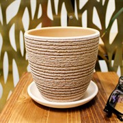 Горшок Халва 0,75л бежевый крокус №1 - фото 67741