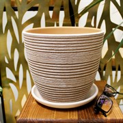 Горшок Халва 2,3л бежевый крокус №3 - фото 67745