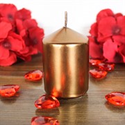 Свеча столбик 5,5 х 8см кофейно-золотая - фото 67828