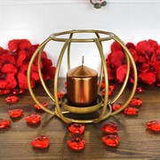 Свеча столбик 5,5 х 8см кофейно-золотая - фото 67829