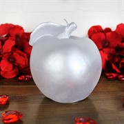 Свеча Яблоко большое серебро с блестками - фото 67838