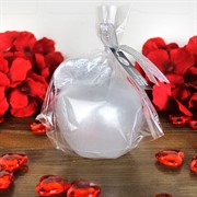 Свеча Яблоко малое серебро с блестками - фото 67841