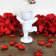 Подсвечник гипсовый Малыш стоит белый - фото 67842