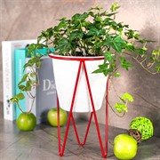 Подставка на подоконник Лофт на 1 цветок красная металл 66-607-Red - фото 67857