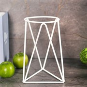 Подставка на подоконник на 1 цветок Лофт белая металл 66-603-W - фото 67871