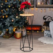 Подставка напольная металл с деревом Лофт на 1 цветок высота 73см 66-412 - фото 67929