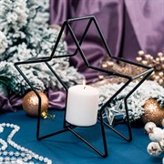 Подсвечник металл Звезда чёрный под одну свечу 607-36-B - фото 67950