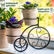 Подставка для цветов на подоконник Велосипед под два кашпо 41-041B - фото 67957