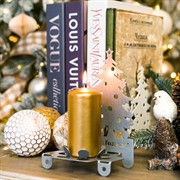 Подсвечник для одной свечи Ёлочка серебро металл 730-006S - фото 68038