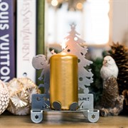 Подсвечник для одной свечи Ёлочка серебро металл 730-006S - фото 68039