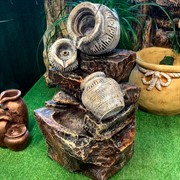 Фонтан декоративный для сада и дачи Трио полистоун высота 52см U09221 - фото 68041