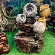 Фонтан декоративный для сада и дачи Трио полистоун высота 52см U09221 - фото 68042