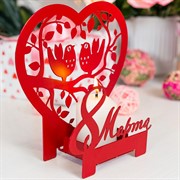 Подсвечник декоративный 8 марта настольный для свечей металл красный 730-057R - фото 68104