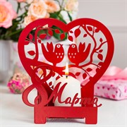 Подсвечник декоративный 8 марта настольный для свечей металл красный 730-057R - фото 68106