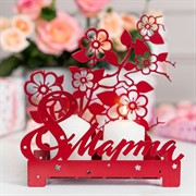 Подсвечник настольный 8 марта для декоративных свечей металл красный 730-058R - фото 68110