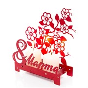 Подсвечник настольный 8 марта для декоративных свечей металл красный 730-058R - фото 68111