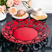 Фруктовница металлическая декоративная красная 29см 304-001R - фото 68113