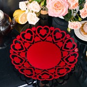 Фруктовница металлическая декоративная красная 29см 304-001R - фото 68114