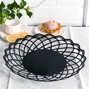 Фруктовница металлическая чёрная диаметр 29см 304-003B - фото 68116