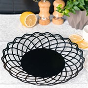 Фруктовница металлическая чёрная диаметр 29см 304-003B - фото 68117