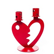 Подсвечник декоративный Сердце на две свечи настольный металл красный 607-106R - фото 68169