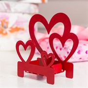 Подсвечник Сердца настольный декоративный красный металл 730-053R - фото 68175