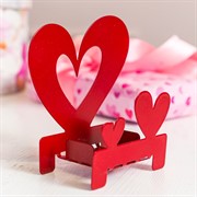 Подсвечник настольный Сердца на 1 свечу металл красный 730-055R - фото 68180