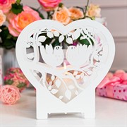 Подсвечник декоративный Птички на одну свечу металл белый 730-056W - фото 68183