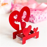 Подсвечник настольный Поцелуй декоративный металл красный 730-059R - фото 68186