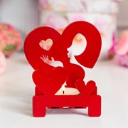 Подсвечник настольный Поцелуй декоративный металл красный 730-059R - фото 68187