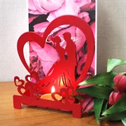 Подсвечник Танцующая пара настольный декоративный металл красный 730-061R - фото 68232