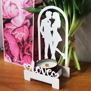 Подсвечник настольный Пара декоративный металл белый 730-063W - фото 68235