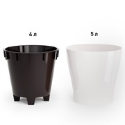 Горшок Лея 5л двойной с автополивом белый - фото 68245