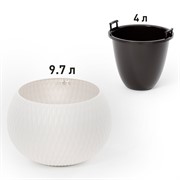 Кашпо подвесное Жемчужина 4л белый - фото 68263