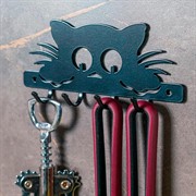 Ключница настенная металлическая черная Котик 701-023B - фото 68508