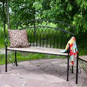 Скамейка садовая кованая с деревом длина 120см 891-76 - фото 68542