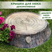 Крышка люка декоративная Пень дубовый на 60 см U09102 - фото 68568
