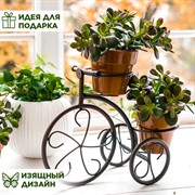 Подставка для цветов на подоконник под два кашпо Велосипед 41-041Br - фото 68587