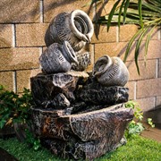 Фонтан декоративный для сада и дачи Трио полистоун высота 52см U09221 - фото 68588