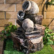 Фонтан декоративный для сада и дачи Трио полистоун высота 52см U09221 - фото 68589