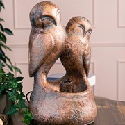 Фонтан декоративный Совушки с подсветкой высота 47см полистоун US09311 - фото 68625