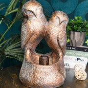 Фонтан декоративный Совушки с подсветкой высота 47см полистоун US09311 - фото 68626