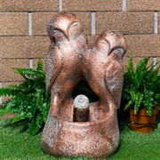 Фонтан декоративный Совушки с подсветкой высота 47см полистоун US09311 - фото 68629