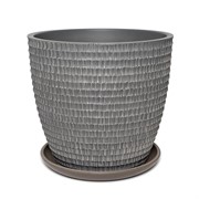 Горшок Плиссе 22л серый бутон №8 - фото 68704